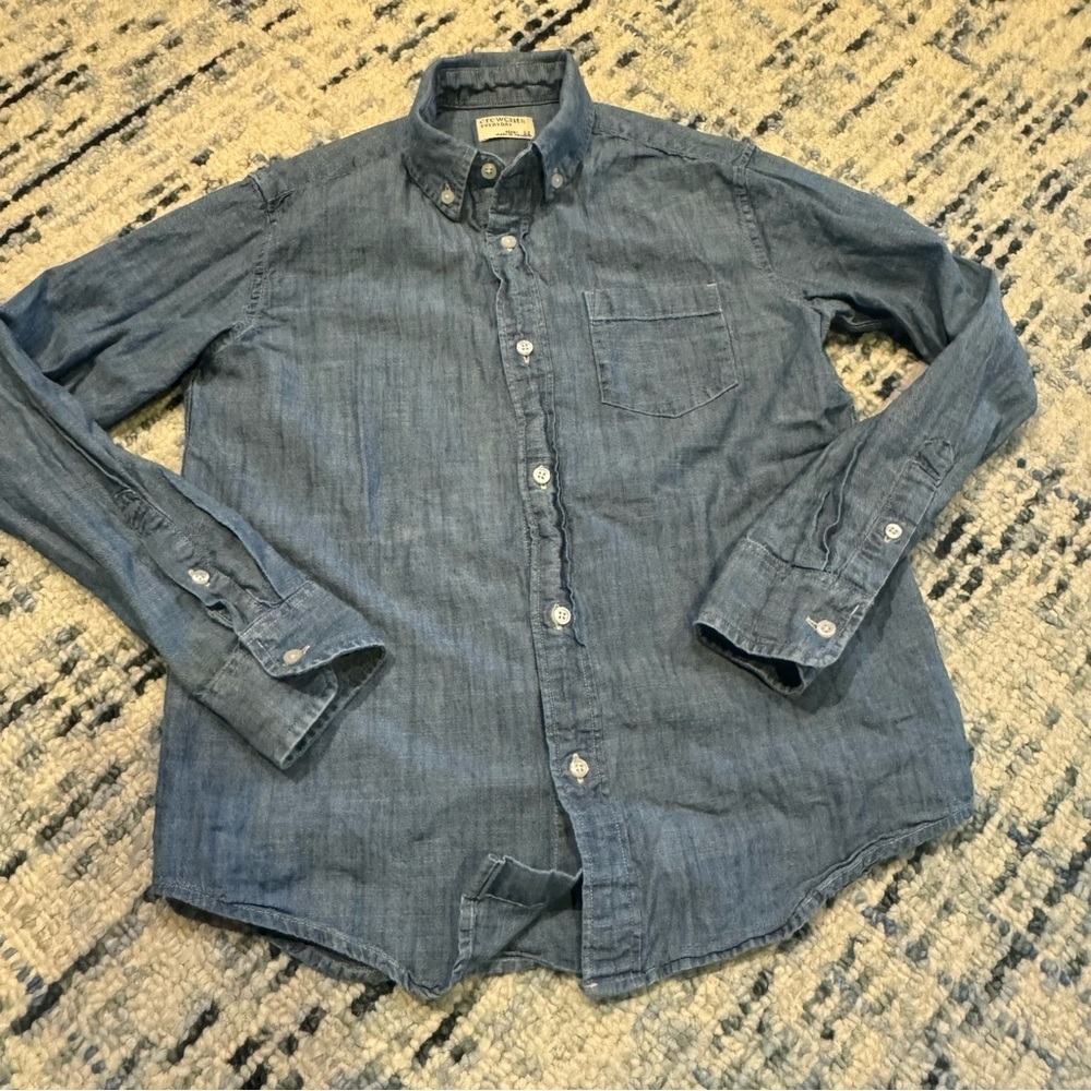 J. Crew / Crewcuts Blue Denim Button Down Shirt, Size 12